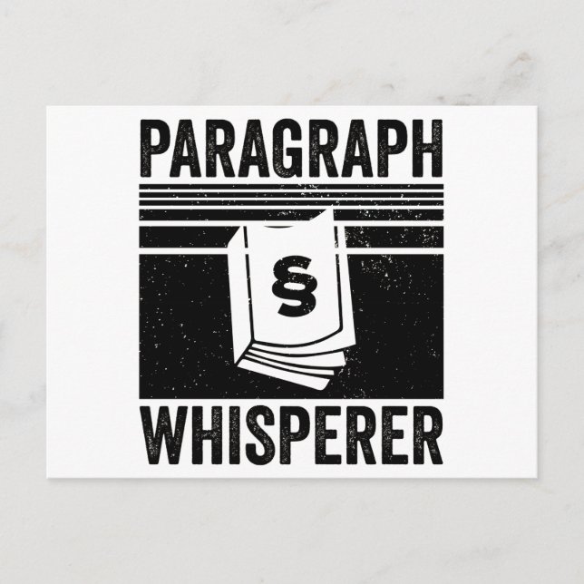 Cartão Postal Whisperer de Parágrafos | Conceito de presente de  (Frente)