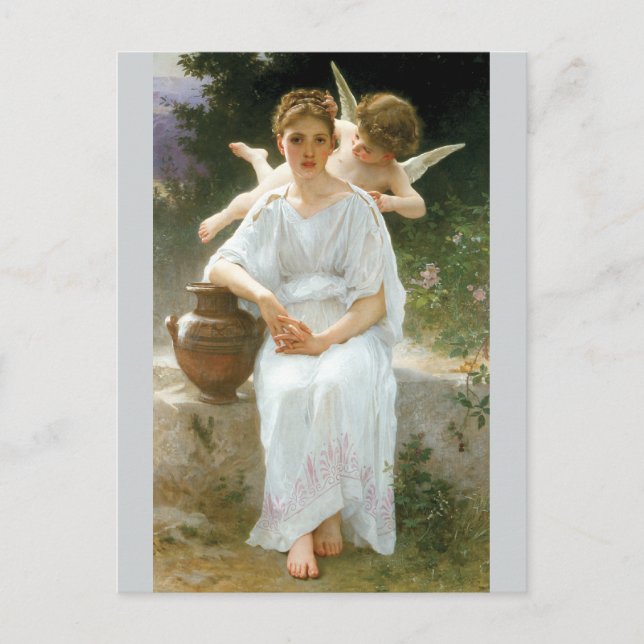 Cartão Postal Whisperings do amor por Bouguereau (Frente)