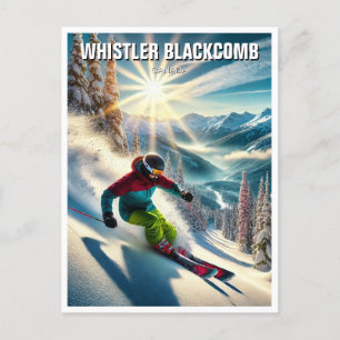 Cartão Postal Whistler Blackcomb Canada Skiier Skiing