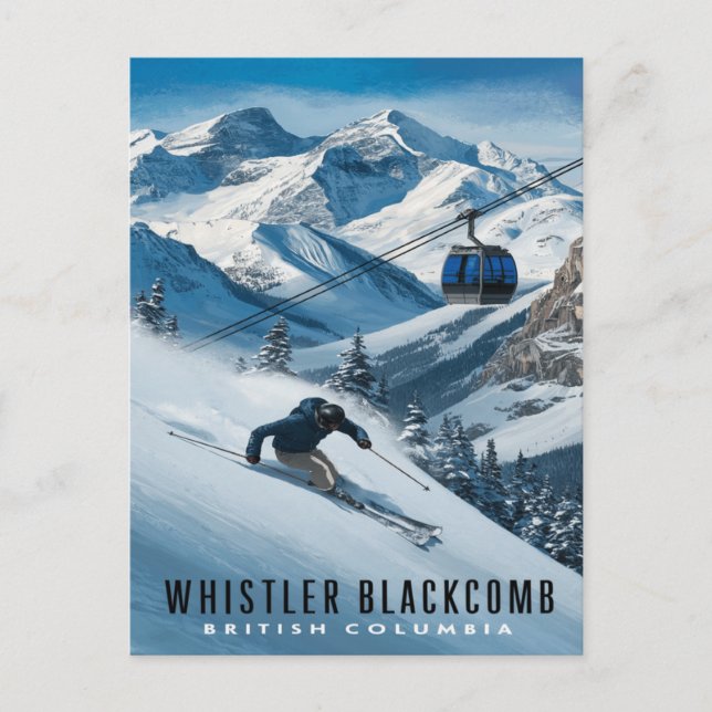 Cartão Postal Whistler Blackcomb: Esquiando os picos (Frente)