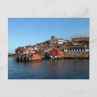 Cartão Postal Whitby com a antiga casa de barco salva-vidas