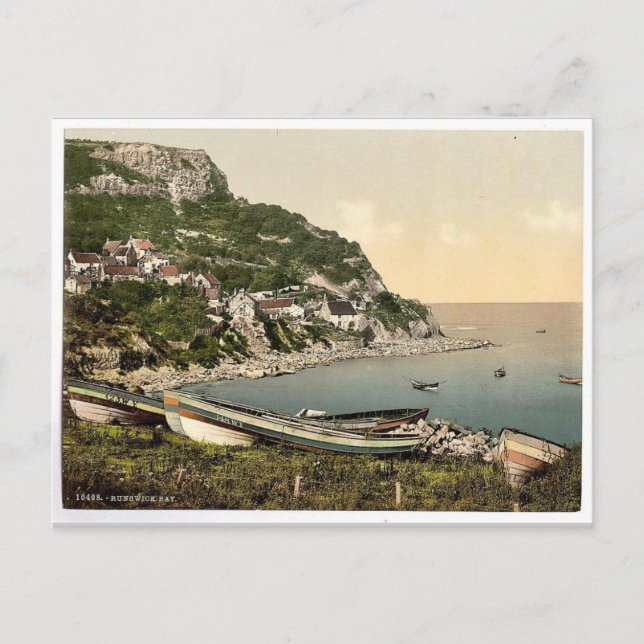 Cartão Postal Whitby, Runswick Bay, Yorkshire, Inglaterra Rara P (Frente)