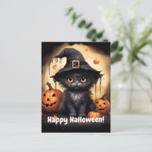 Whitchy Black Gatinho Pumpkin Halloween