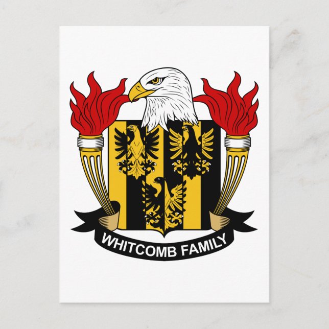 Cartão Postal Whitcomb Family Crest (Frente)