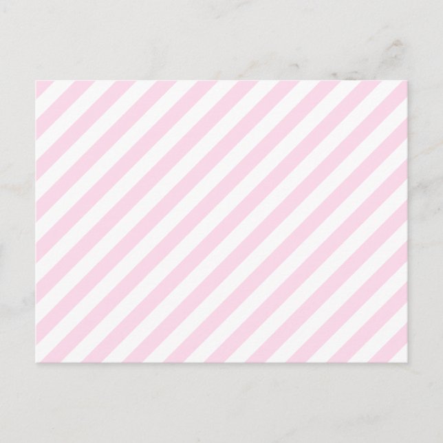 Cartão Postal White and Light Pink Stripes. (Frente)
