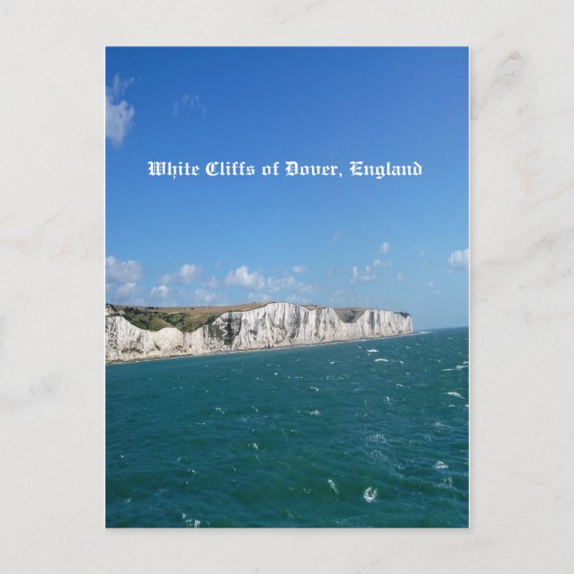 Cartão Postal White Cliffs of Dover, Inglaterra (Frente)