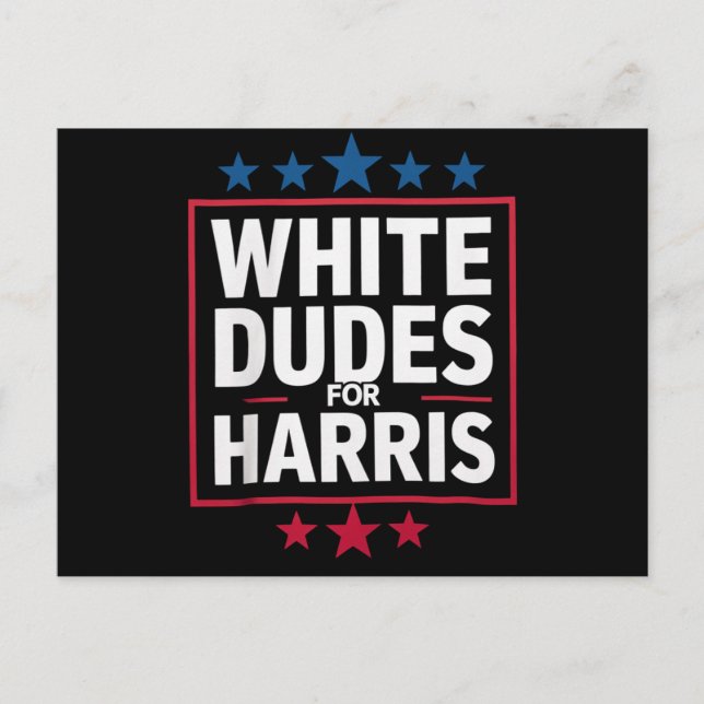Cartão Postal White Dudes For Kamala Harris Para Presidente 2024 (Frente)