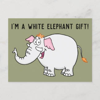 Cartão Postal White Elephant Exchange Cartoon