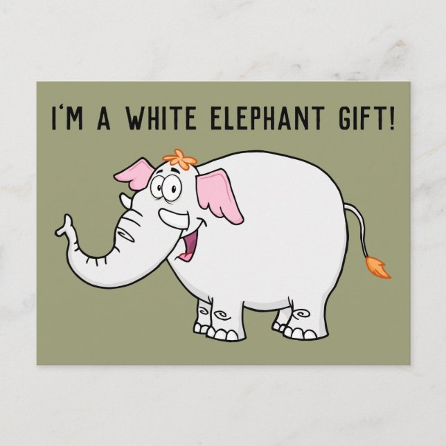 Cartão Postal White Elephant Exchange Cartoon (Frente)