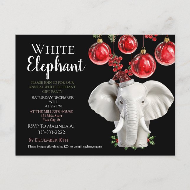 Cartão Postal  White Elephant Kids Christmas party   (Frente)