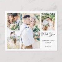 White Four Photo Weding Obrigado Cartão-postal
