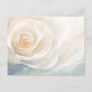 Cartão Postal White rose abstract flower painting