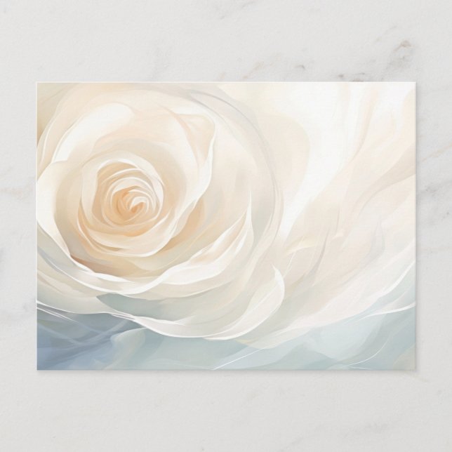 Cartão Postal White rose abstract flower painting (Frente)