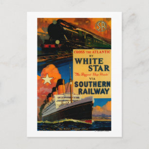 Cartão Postal White Star SR Vintage PosterEuropa