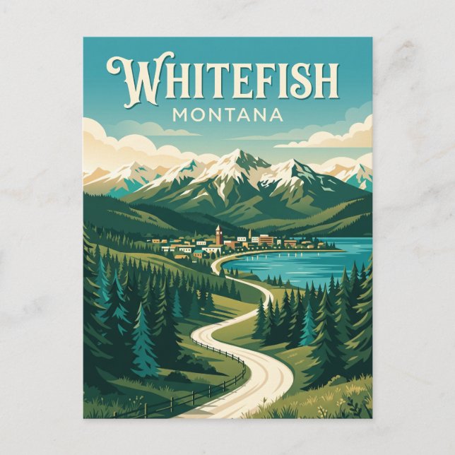 Cartão Postal Whitefish EUA (Frente)