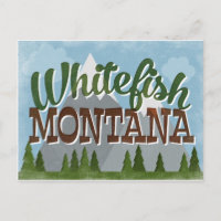 Whitefish Montana Divertimento Retro Montanhas Sno