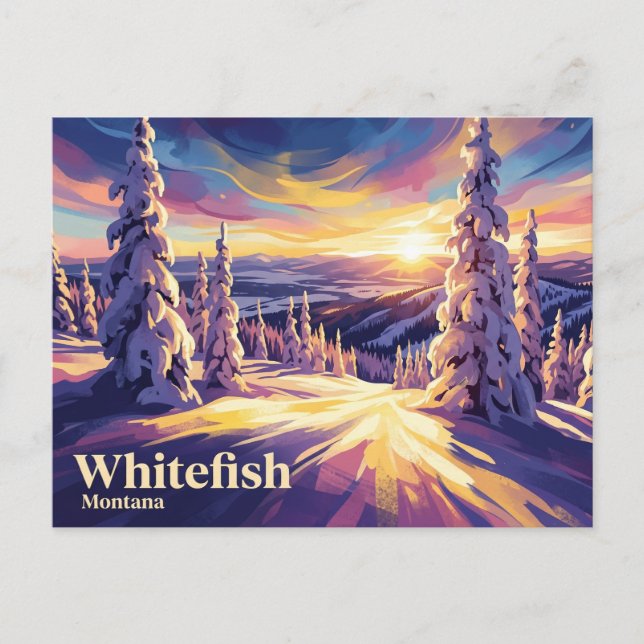 Cartão Postal Whitefish Mountain Resort EUA (Frente)