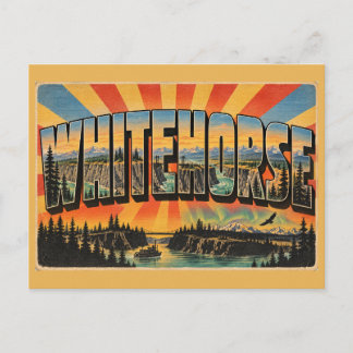 Cartão Postal Whitehorse YT Canyon Rio Luzes do Norte Arte