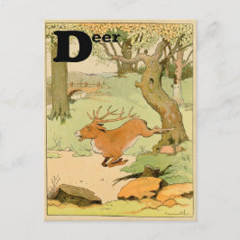 Cartão Postal Whitetail Deer Stag em Execução na Floresta