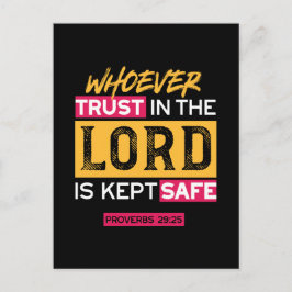 Cartão Postal Whoever Trusts in the Lord Is Kept Safe Quote