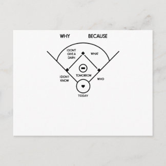 Cartão Postal who's on first What's on second I don't know is...