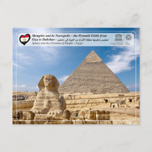 Cartão Postal WHS da UNESCO - A pirâmide de Khafre (Chephren)