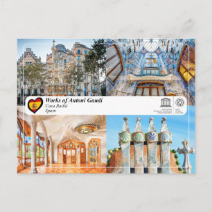 Cartão Postal WHS da UNESCO - Antoni Gaudí - Casa Batlló