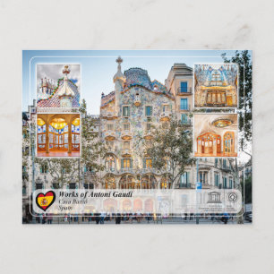 Cartão Postal WHS da UNESCO - Antoni Gaudí - Casa Batlló