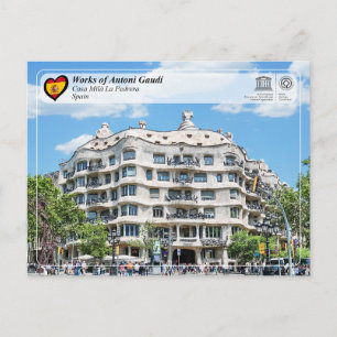 Cartão Postal WHS da UNESCO - Antoni Gaudí - Casa Milà La Pedrer