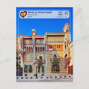Cartão Postal WHS da UNESCO - Antoni Gaudí - Casa Vicens