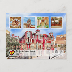 Cartão Postal WHS da UNESCO - Antoni Gaudí - Casa Vicens