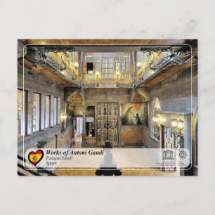Cartão Postal WHS da UNESCO - Antoni Gaudí - Palacio Güell