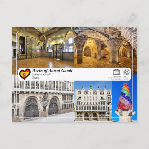 Cartão Postal WHS da UNESCO - Antoni Gaudí - Palacio Güell