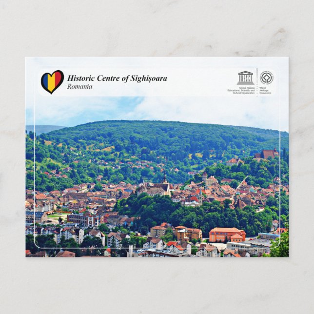 Cartão Postal WHS da UNESCO - Centro Histórico de Sighisoara (Frente)