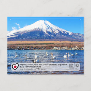 Cartão Postal WHS da UNESCO - Fujisan - Lago Yamanakako - 山 