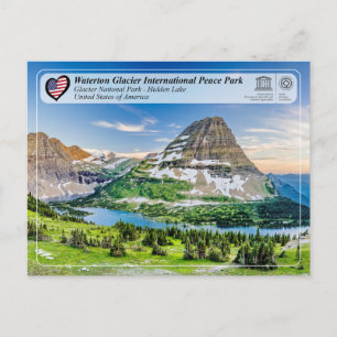 Cartão Postal WHS da UNESCO - Glacier NP - Lago Oculto