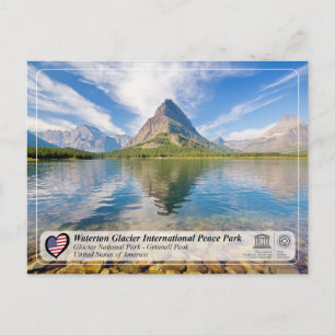 Cartão Postal WHS da UNESCO - Glacier NP - Monte Grinnell