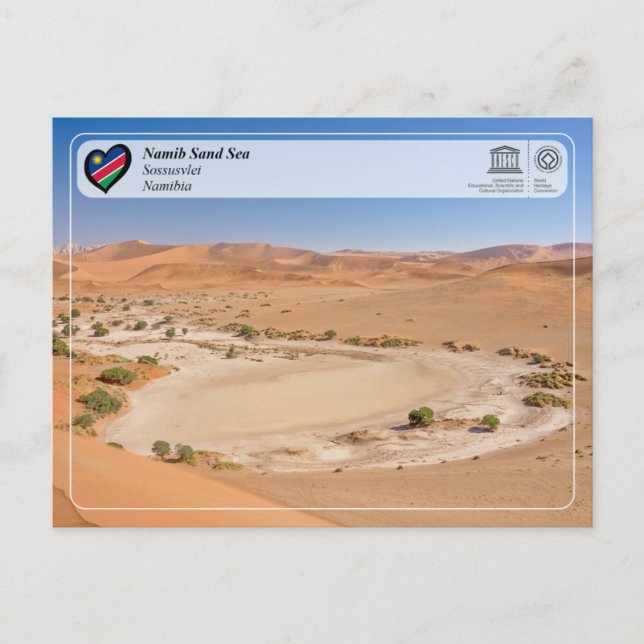 Cartão Postal WHS da UNESCO - Mar de Areia Namib (Frente)