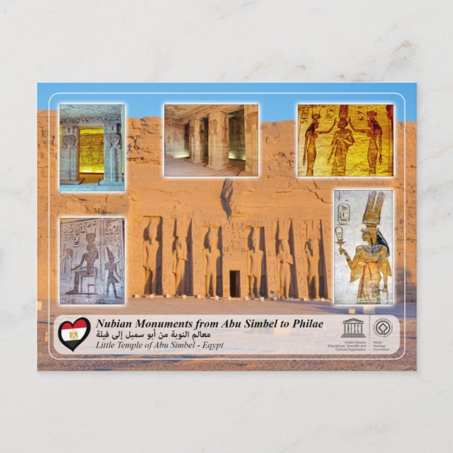 Cartão Postal WHS da UNESCO - Monumentos Nubianos - Abu Simbel (Frente)