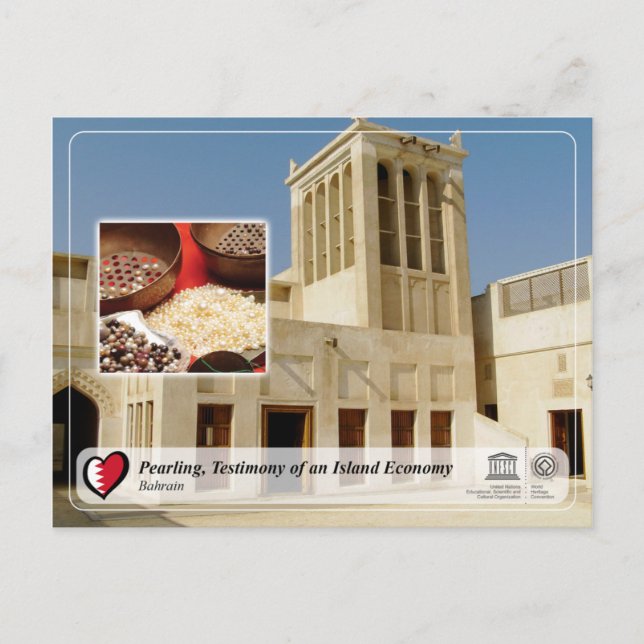 Cartão Postal WHS da UNESCO - Pearling, Testemunho de um Econ In (Frente)