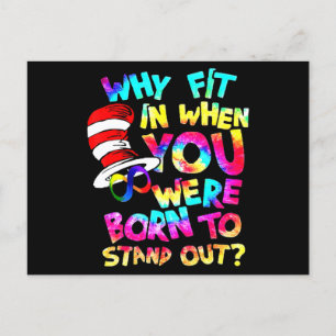 Cartão Postal Why Fit In When You Were Born To Stand Out Autism 