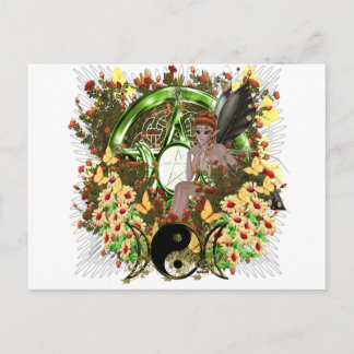 Cartão Postal Wiccan Pagan Pentacle Triple Moon Série 6