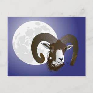 Cartão Postal Widder Sternzeichen Postkarte