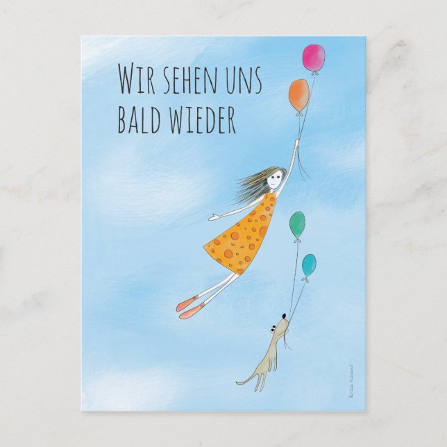 Cartão Postal Wiedersehen bem cedo (Frente)