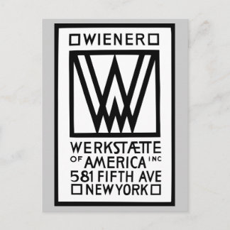 Cartão Postal Wiener Werkstaette monocromático da América