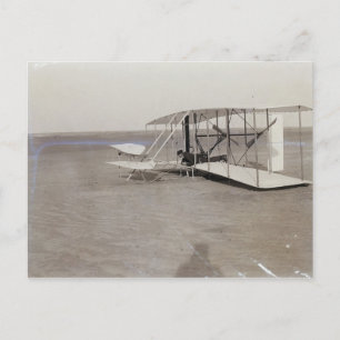 Cartão Postal Wilbur Wright em Posição de Pedra em Máquina Da