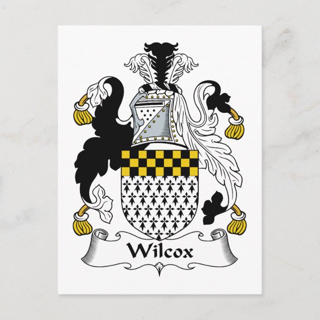 Cartão Postal Wilcox Family Crest (Frente)