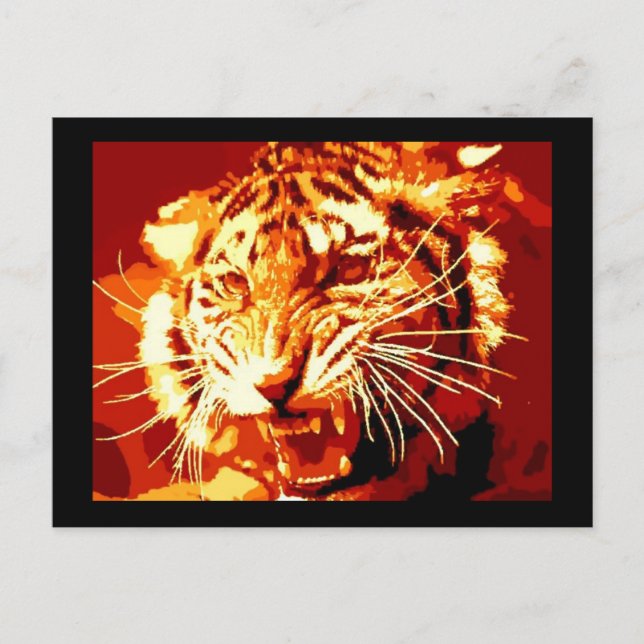 Cartão Postal Wild Tiger Pop Art (Frente)