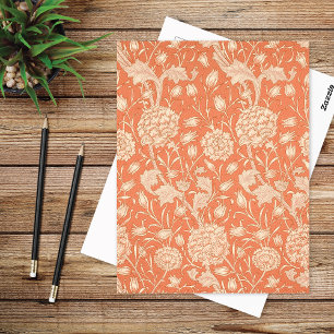 Cartão Postal Wild Tulips Peach Pattern William Morris