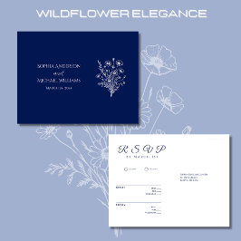 Cartão Postal Wildflower Elegance-RSVP-Casamento- Cartão-postal